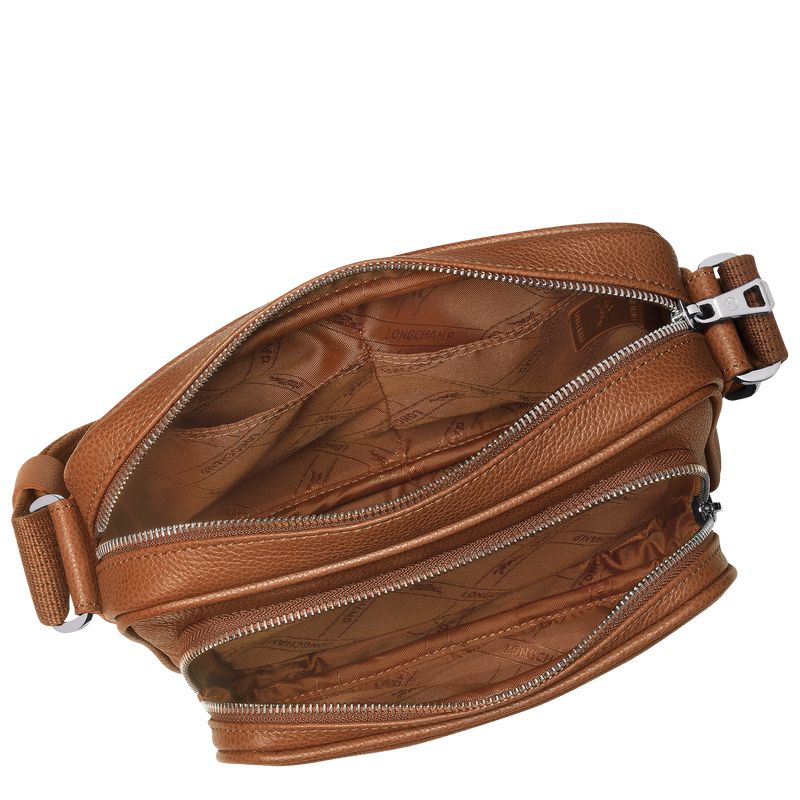 Brown Longchamp Le Foulonné S Camera Men Crossbody Bag | Ksa-795ZBRTOA