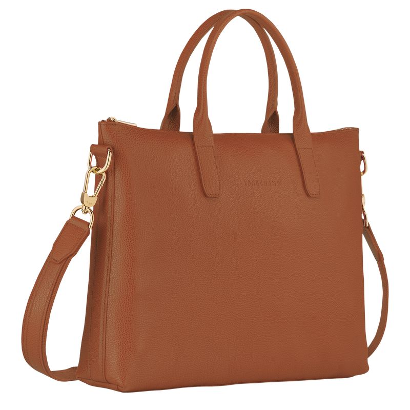 Brown Longchamp Le Foulonné S Men Briefcase | Ksa-036RUDKTP