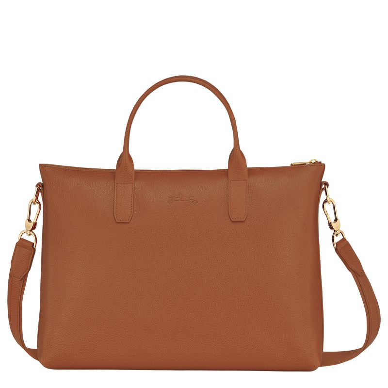Brown Longchamp Le Foulonné S Men Briefcase | Ksa-036RUDKTP