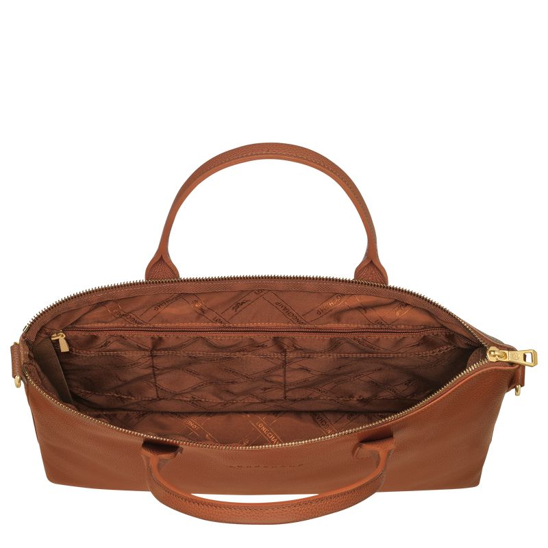 Brown Longchamp Le Foulonné S Men Briefcase | Ksa-036RUDKTP