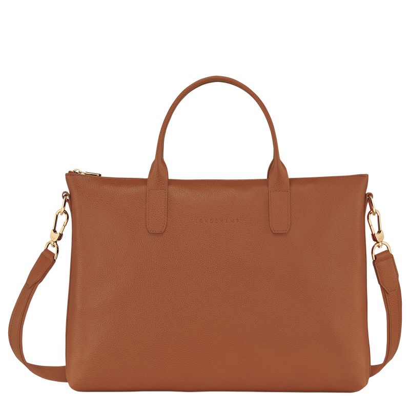 Brown Longchamp Le Foulonné S Men Briefcase | Ksa-036RUDKTP