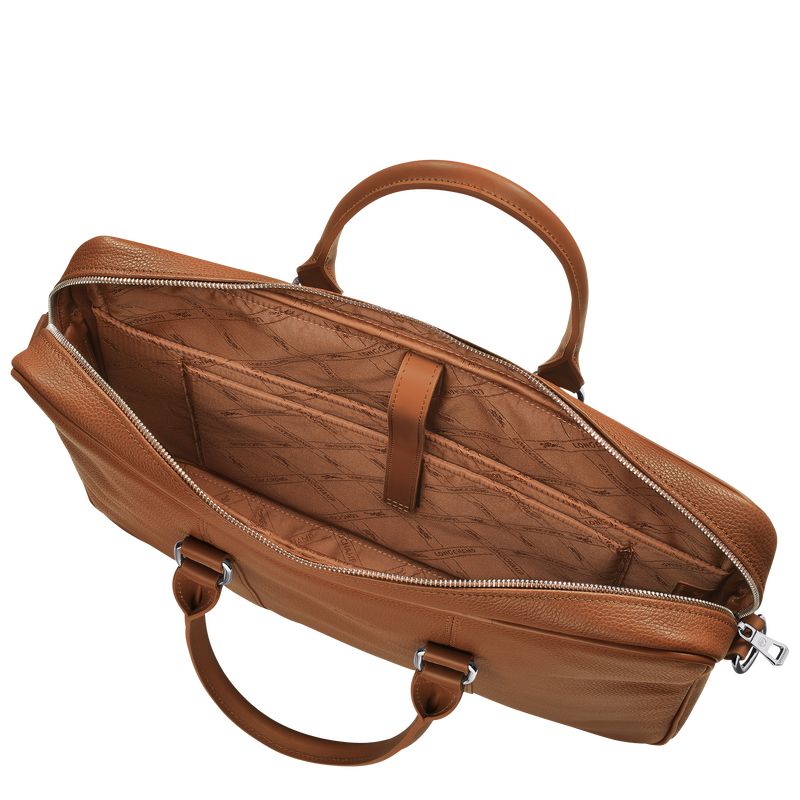 Brown Longchamp Le Foulonné S Men Briefcase | Ksa-256HWXFOJ