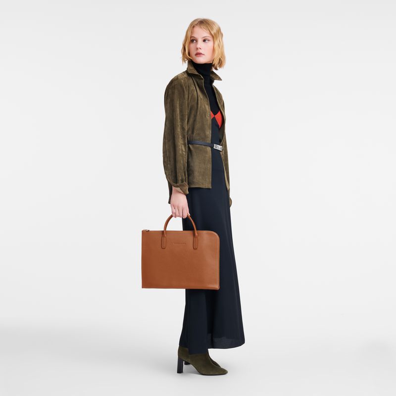 Brown Longchamp Le Foulonné S Men Briefcase | Ksa-503BRJPZW