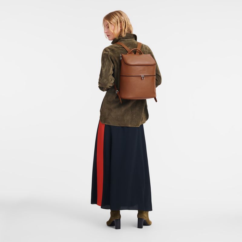 Brown Longchamp Le Foulonné Women Backpack | Ksa-132UOITBF