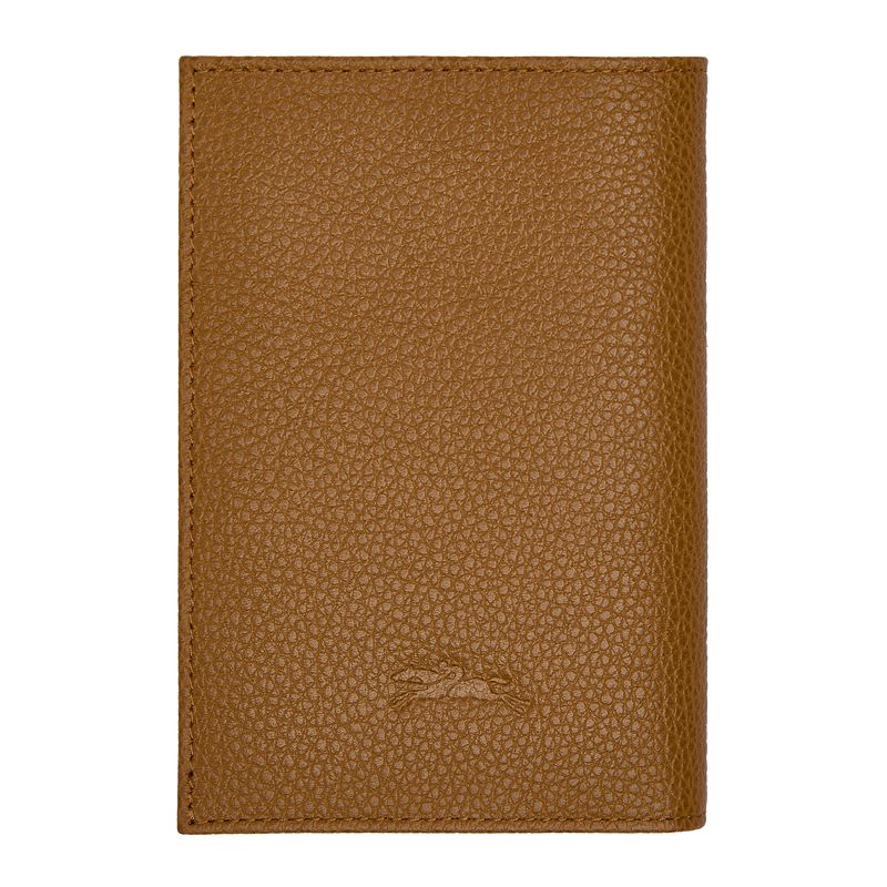 Brown Longchamp Le Foulonné Women Passport Holder | Ksa-568EIOTKF