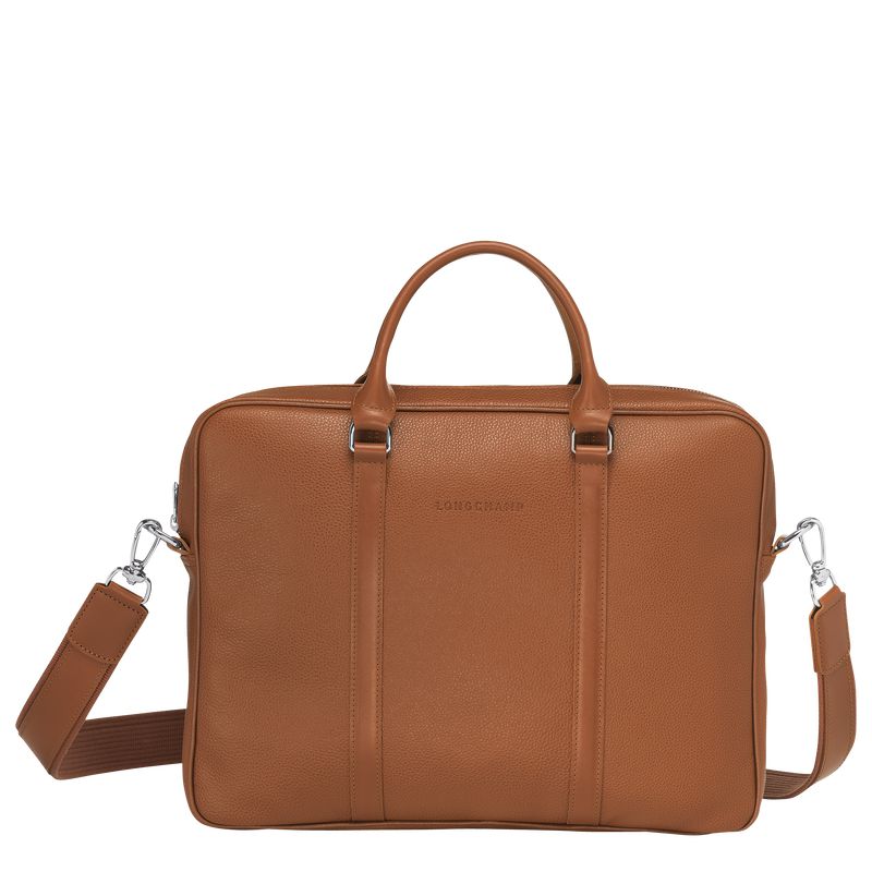 Brown Longchamp Le Foulonné Xs Men Briefcase | Ksa-201BGFRHN