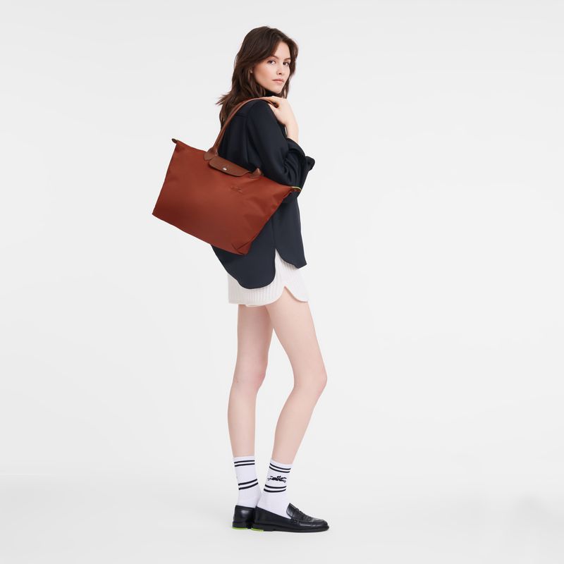 Brown Longchamp Le Pliage Green L Women Tote Bag | Ksa-743YFOVUW