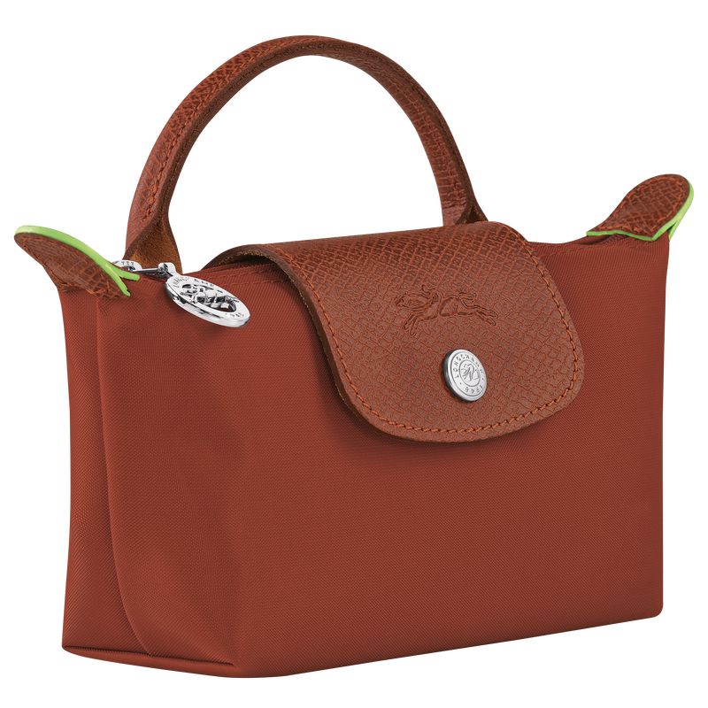 Brown Longchamp Le Pliage Green With Handle Men Pouch | Ksa-583XKFEMC