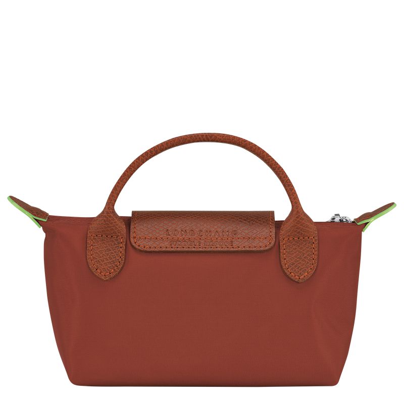 Brown Longchamp Le Pliage Green With Handle Men Pouch | Ksa-583XKFEMC