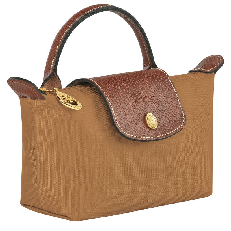 Brown Longchamp Le Pliage Original With Handle Men Pouch | Ksa-609STHJRU