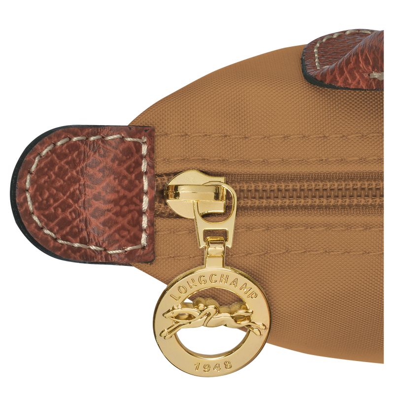 Brown Longchamp Le Pliage Original With Handle Men Pouch | Ksa-609STHJRU