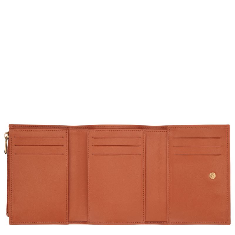 Brown Longchamp Le Roseau Compact Women Wallet | Ksa-584ZPEAOU