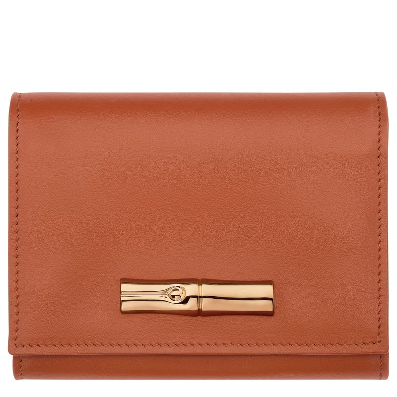 Brown Longchamp Le Roseau Compact Women Wallet | Ksa-584ZPEAOU