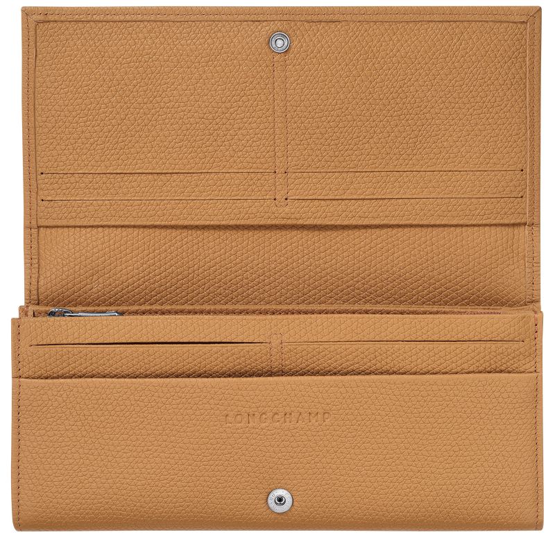 Brown Longchamp Le Roseau Flap Women Wallet | Ksa-584FLBWHA