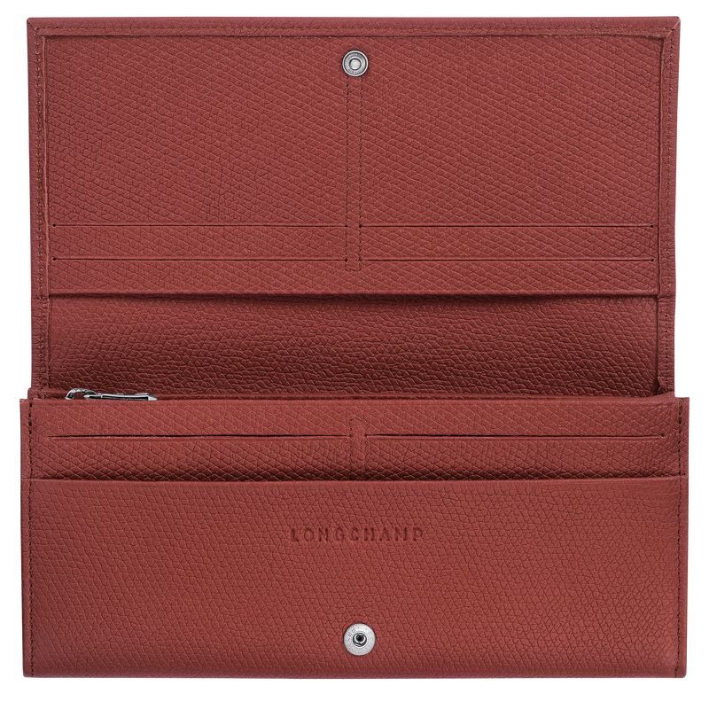 Brown Longchamp Le Roseau Flap Women Wallet | Ksa-803ETMRYG