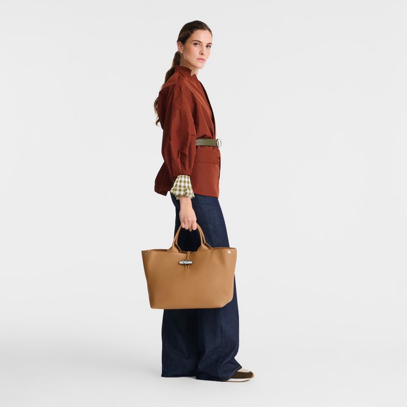 Brown Longchamp Le Roseau L Women Handbag | Ksa-962UKPODM