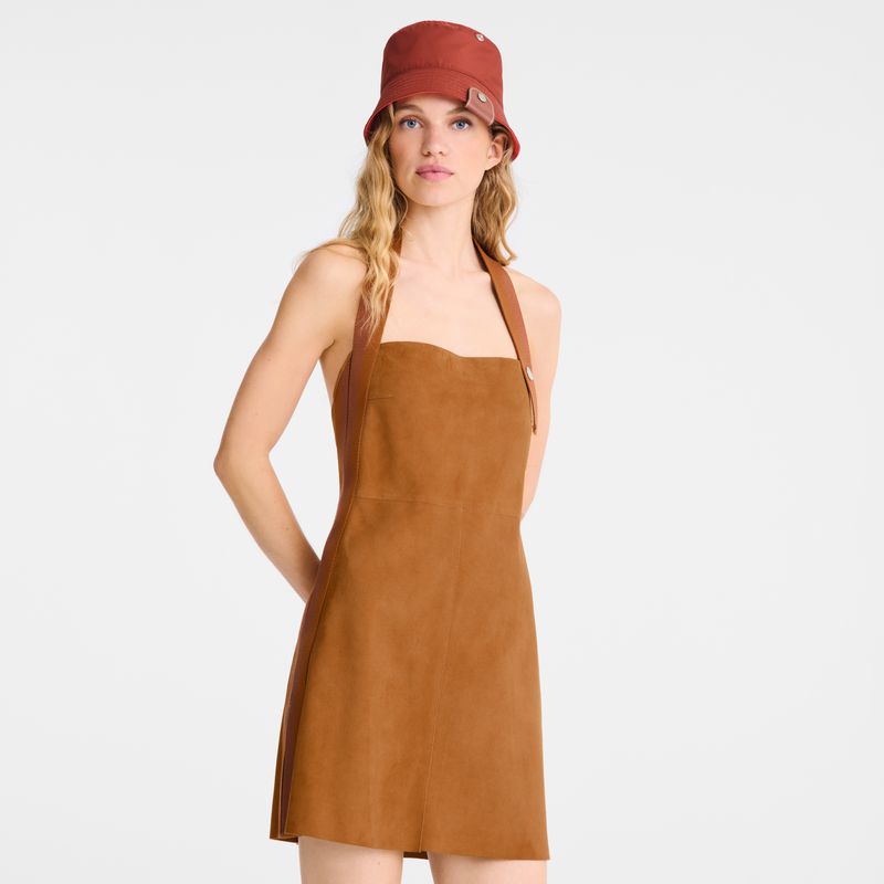 Brown Longchamp Leather Women Dress | Ksa-794TOWHAG