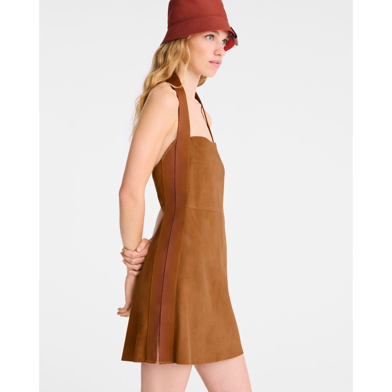 Brown Longchamp Leather Women Dress | Ksa-794TOWHAG