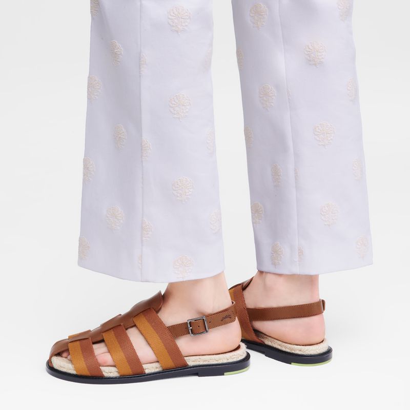 Brown Longchamp Shadow Women Sandals | Ksa-168WCATYV