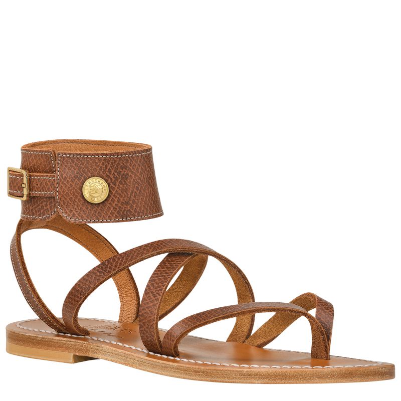 Brown Longchamp X K.Jacques Women Sandals | Ksa-638OWMHGT