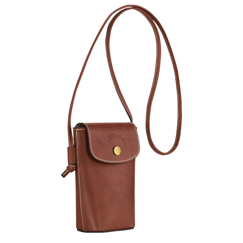 Brown Longchamp Épure With Leather Lace Men Phone Case | Ksa-258MQGEZY