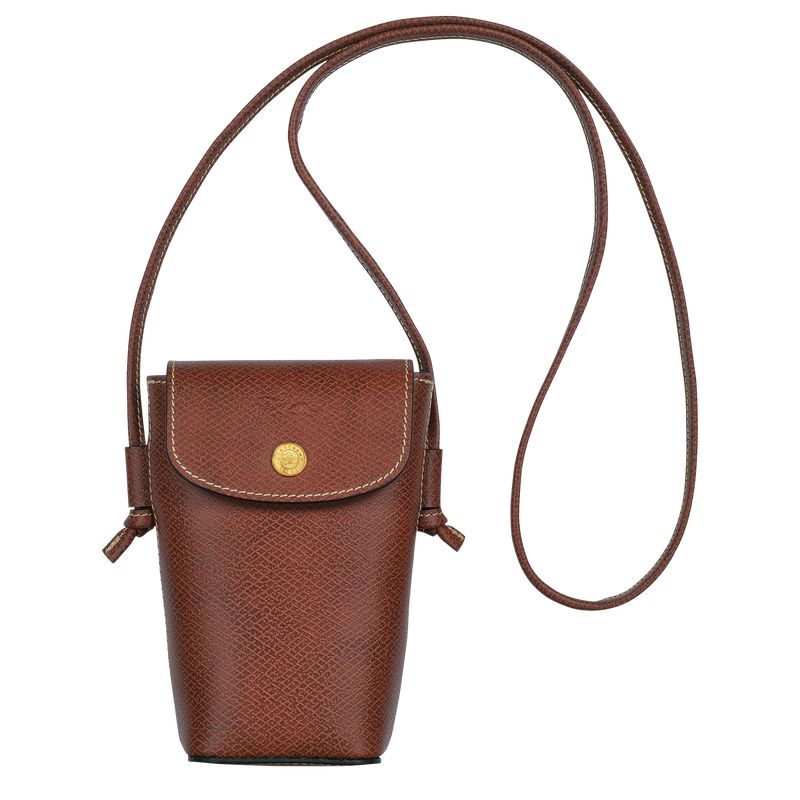 Brown Longchamp Épure With Leather Lace Men Phone Case | Ksa-258MQGEZY