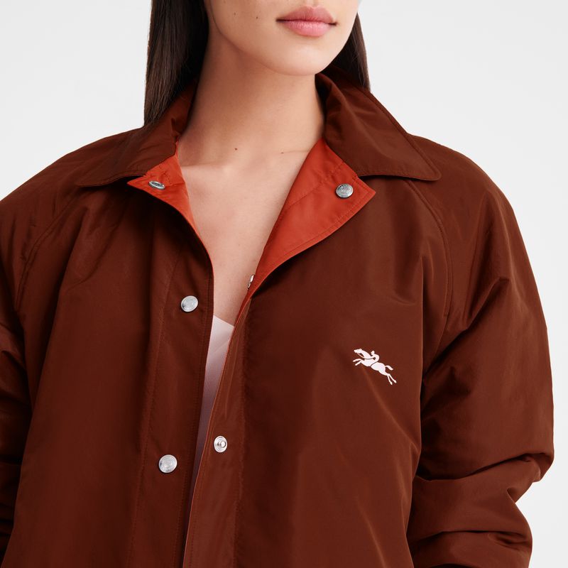 Brown / Pink Longchamp Padded Blouson Women Jacket | Ksa-502VWTHBZ