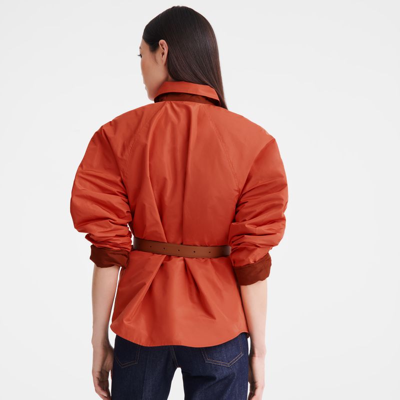 Brown / Pink Longchamp Padded Blouson Women Jacket | Ksa-502VWTHBZ