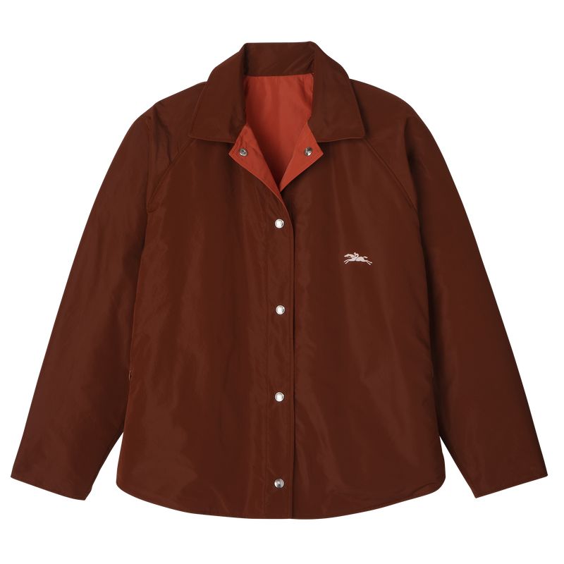 Brown / Pink Longchamp Padded Blouson Women Jacket | Ksa-502VWTHBZ