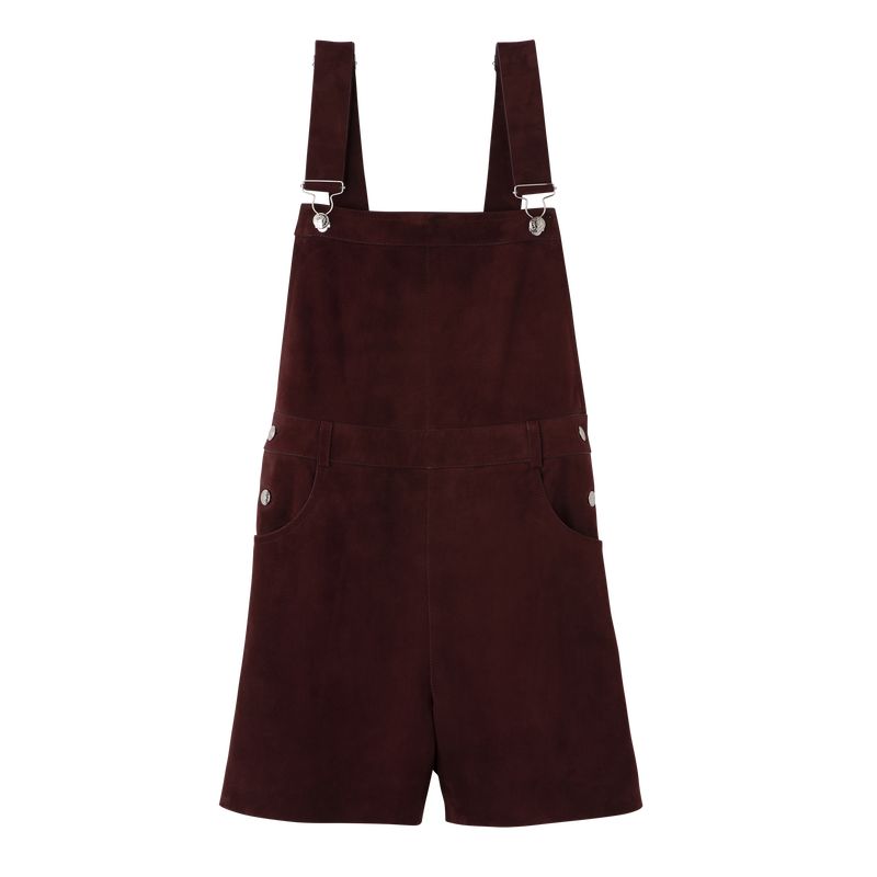 Burgundy Longchamp Leather Women Jumpsuit | Ksa-039OBTAEF