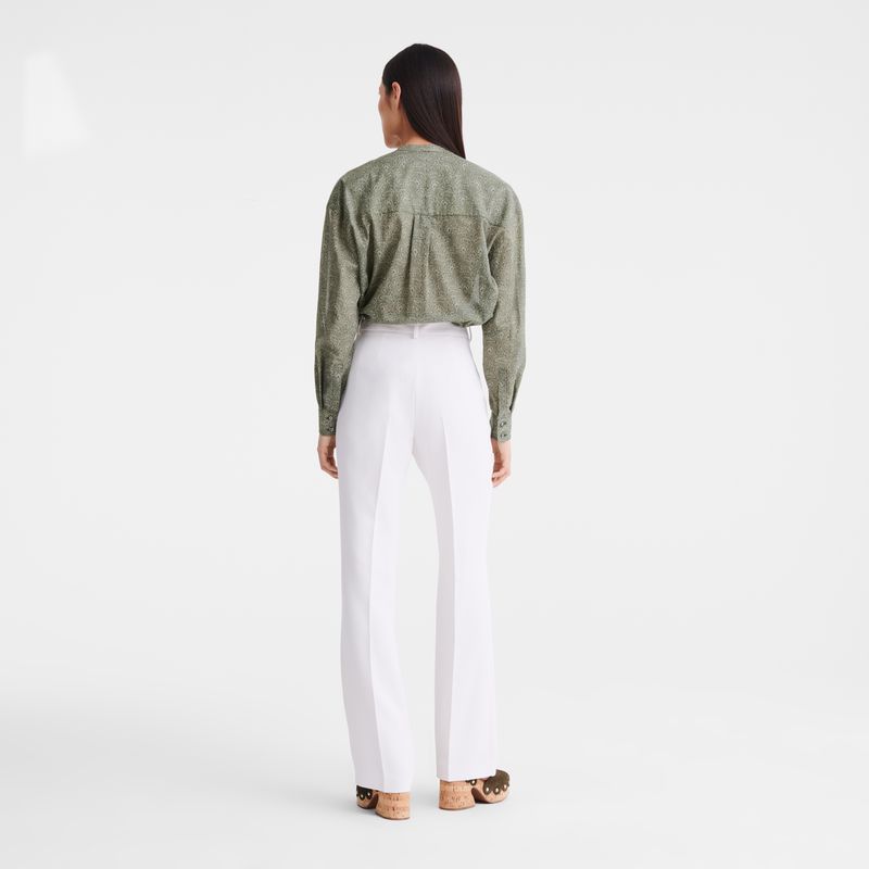 Cream Longchamp Crepe Women Pants | Ksa-129LHOQSY