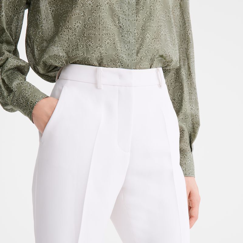 Cream Longchamp Crepe Women Pants | Ksa-129LHOQSY