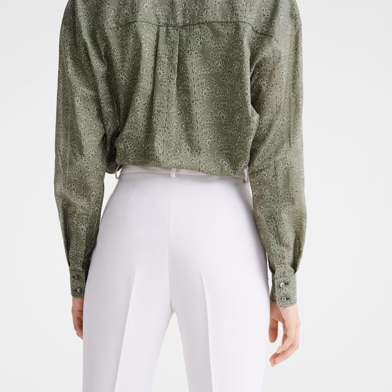 Cream Longchamp Crepe Women Pants | Ksa-129LHOQSY