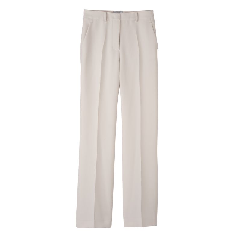 Cream Longchamp Crepe Women Pants | Ksa-129LHOQSY