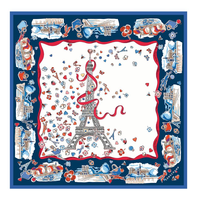 Cream Longchamp Equestrian Tower 50 Women Scarf | Ksa-659JNOCMK
