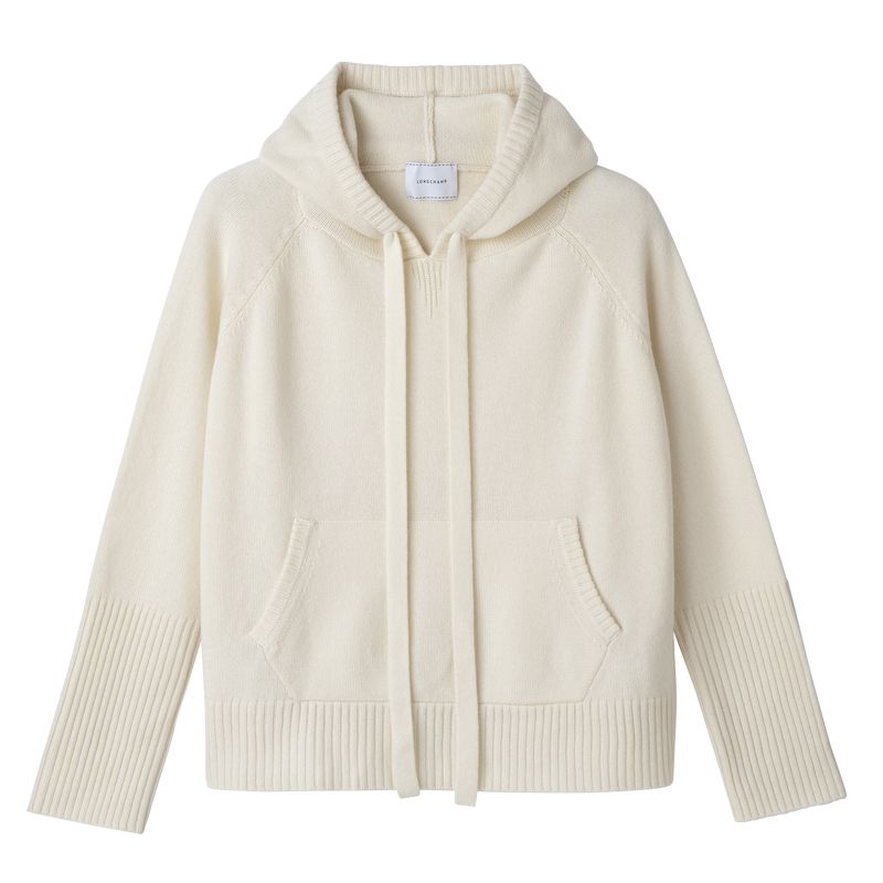 Cream Longchamp Hoodie Women Jumper | Ksa-746GOEXSI