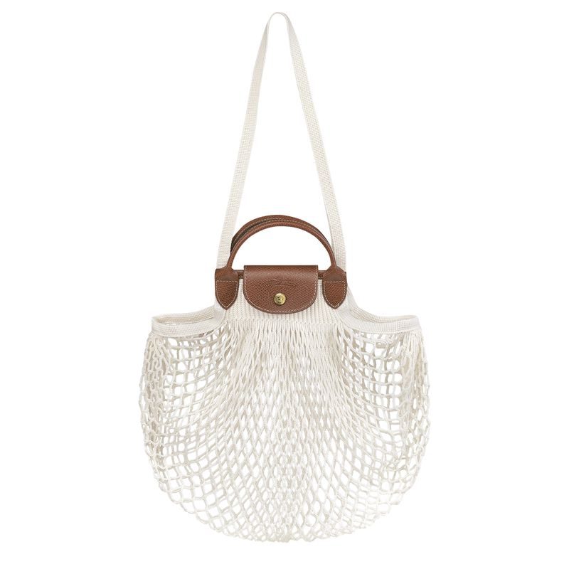 Cream Longchamp Le Pliage Filet L Women Mesh Bag | Ksa-584OSWVHN