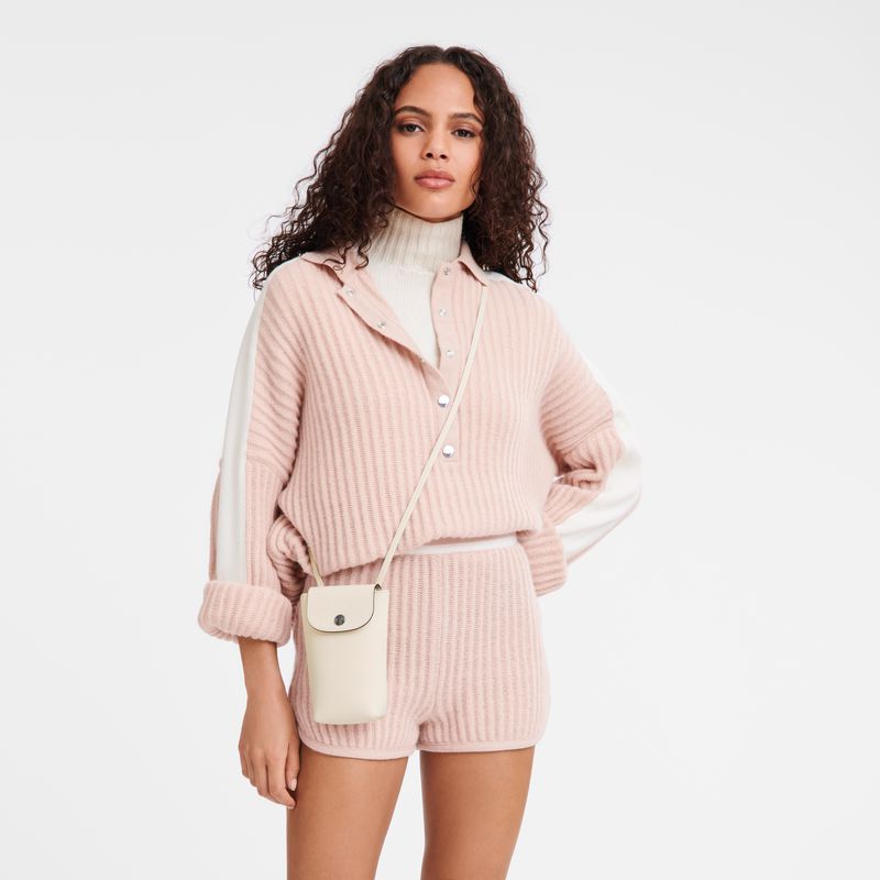 Cream Longchamp Le Pliage Xtra With Leather Lace Women Phone Case | Ksa-560UBCAFP