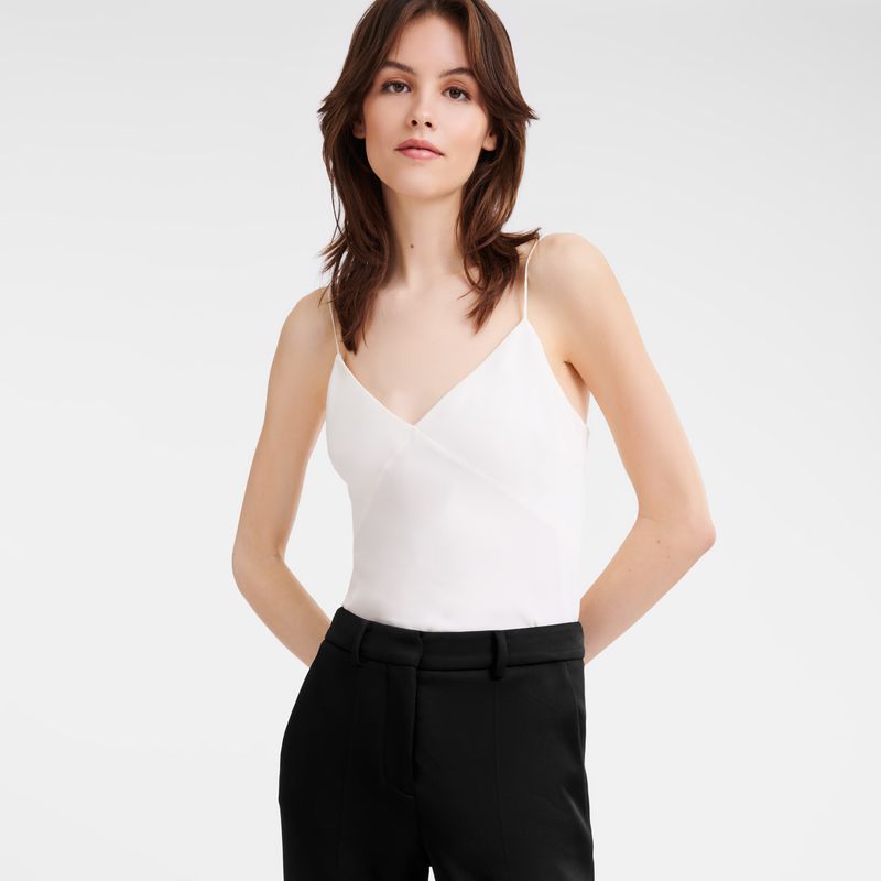 Cream Longchamp Thin Strap Women Top | Ksa-467BQWLIX