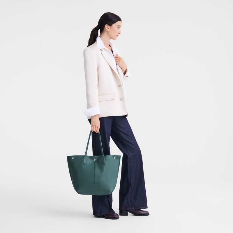 Dark Green Longchamp Essential L Men Tote Bag | Ksa-086IMYQCS