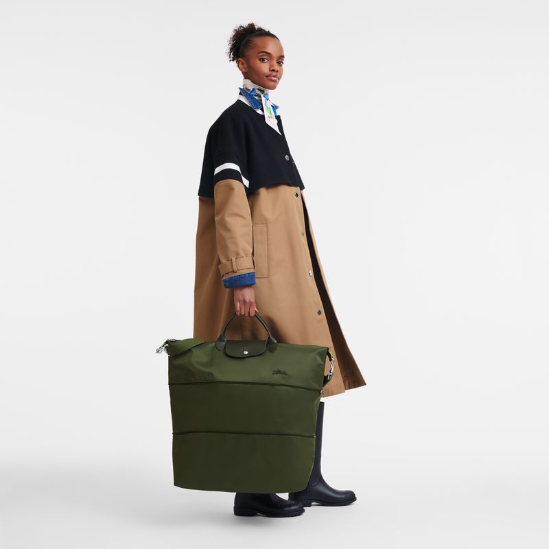 Dark Green Longchamp Le Pliage Green Expandable Men Travel Bag | Ksa-923KUTLCH