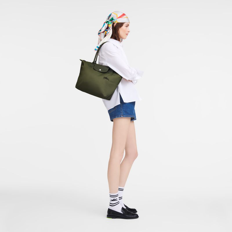 Dark Green Longchamp Le Pliage Green M Women Tote Bag | Ksa-829KTOVNZ