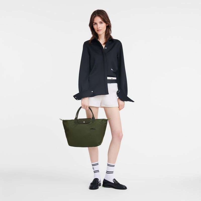 Dark Green Longchamp Le Pliage Green M Women Handbag | Ksa-718YQRALN