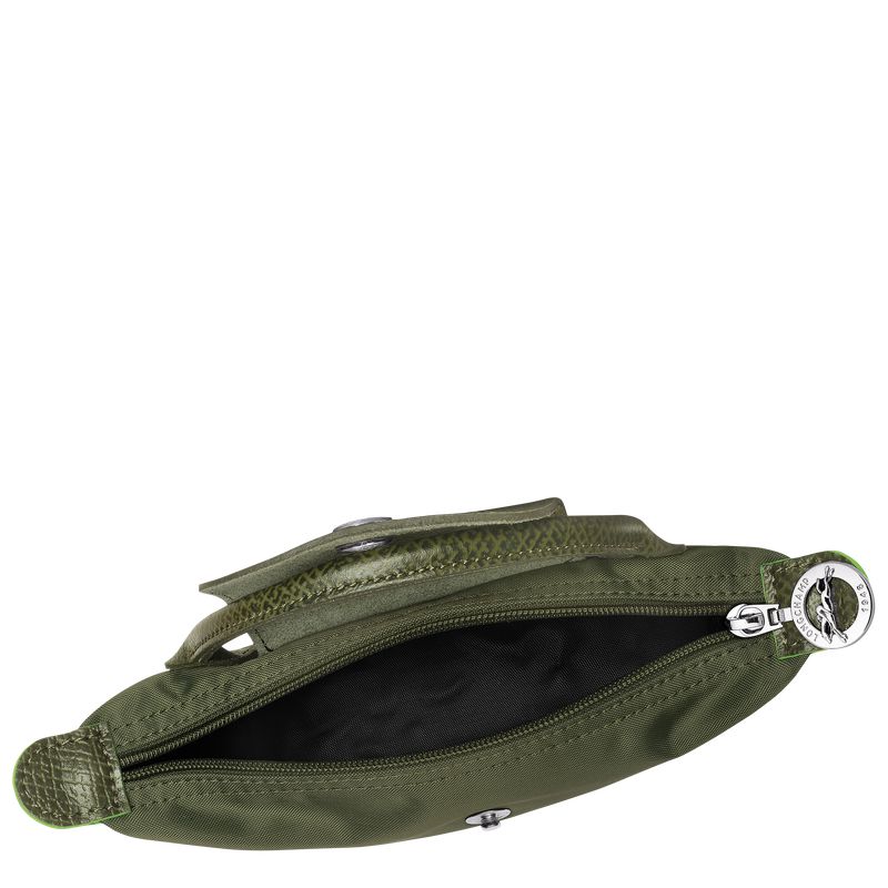 Dark Green Longchamp Le Pliage Green With Handle Women Pouch | Ksa-460SVRGNW