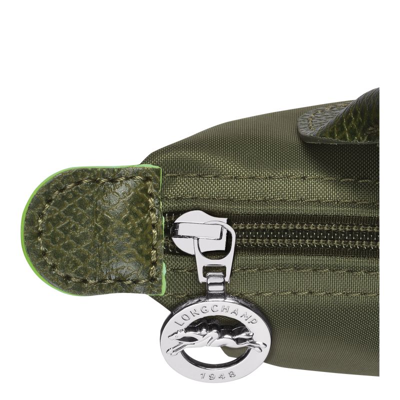 Dark Green Longchamp Le Pliage Green With Handle Women Pouch | Ksa-460SVRGNW