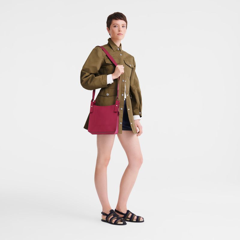 Dark Pink Longchamp Le Foulonné S Women Crossbody Bag | Ksa-035KSOMHX