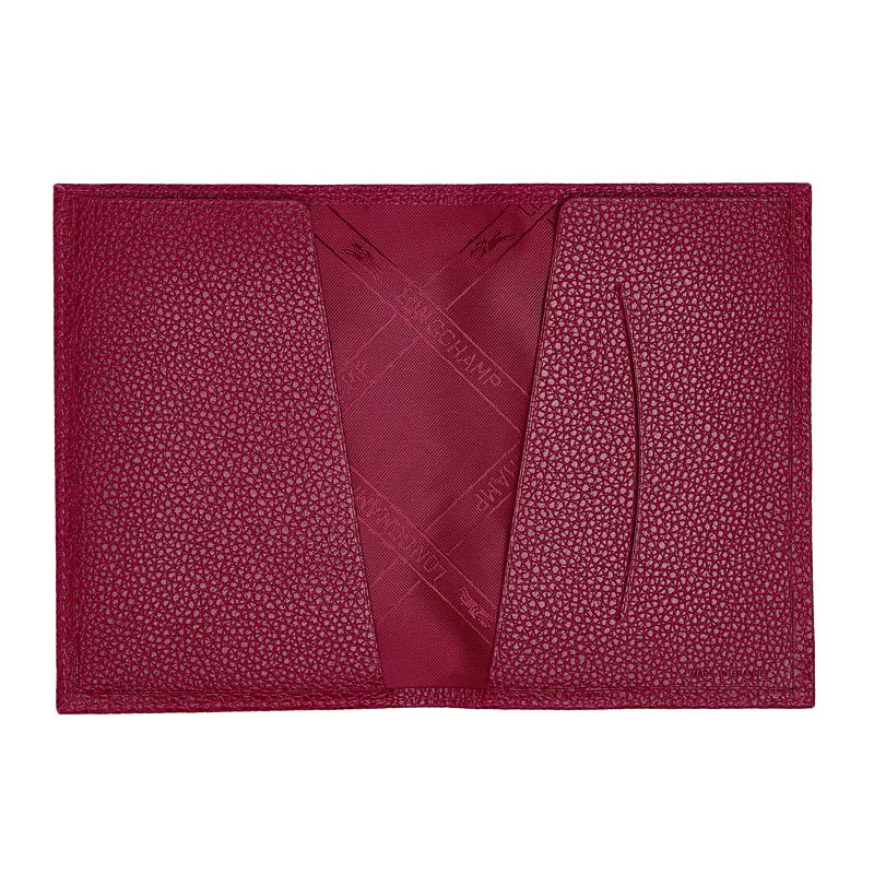 Dark Pink Longchamp Le Foulonné Women Passport Holder | Ksa-590EROHZF