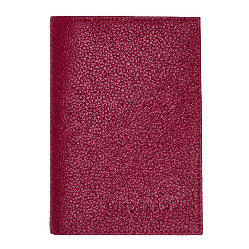 Dark Pink Longchamp Le Foulonné Women Passport Holder | Ksa-590EROHZF