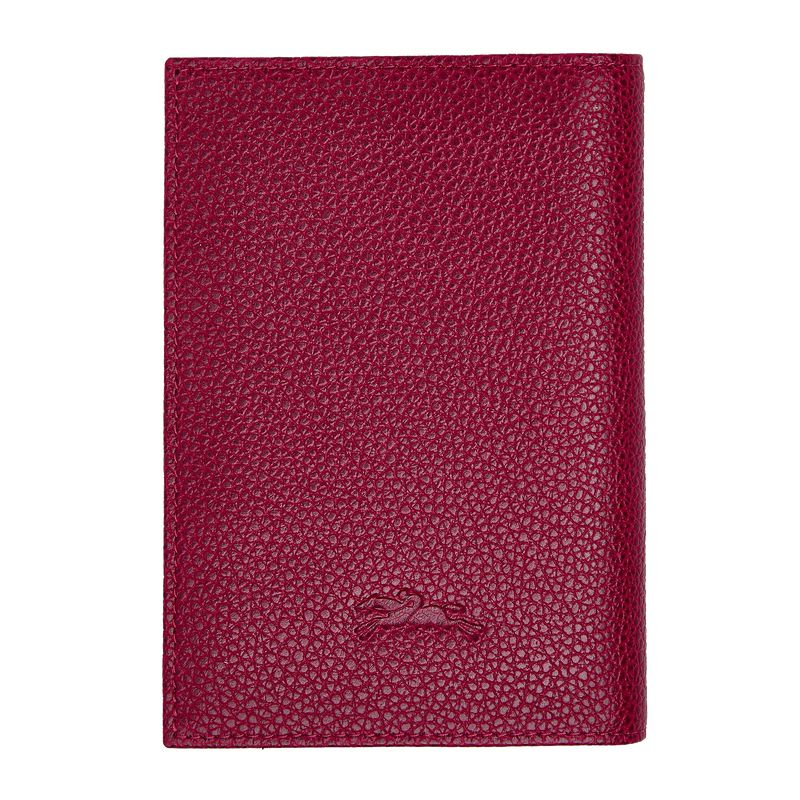 Dark Pink Longchamp Le Foulonné Women Passport Holder | Ksa-590EROHZF