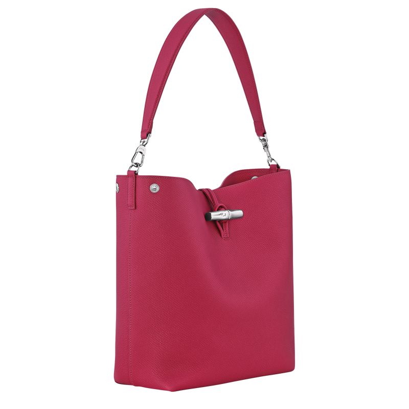 Dark Pink Longchamp Le Roseau M Women Shoulder Bag | Ksa-731VALUNQ